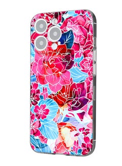Buy Protective Case Cover for Apple iPhone 14 Pro Max (6.7) Pink flowers in UAE