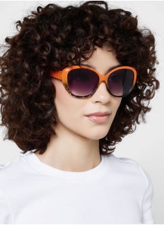 Buy Textured Arm Oversized Cat Eye Sunglasses in UAE