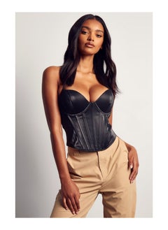 Buy Structured Tie Corset Detail Top in Saudi Arabia