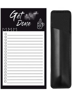 Buy 2-Piece Refrigerator Magnetic sticky Notes Set is Suitable For Home And Office White/Black in UAE