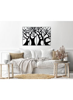 Buy trees 4 panels Sticker wall decal 80x120 Black in Egypt