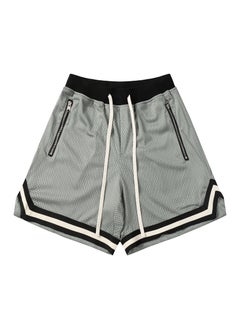 Buy Mens Plus Size Breathable Mesh Shorts Summer 2024 FG050 Gray in UAE