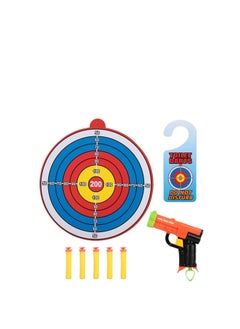 اشتري Basamat Toilet Dart Target Gun Target Bathroom Toy with 5 Soft Foam Bullets and Target Board for Kids Boys Children في الامارات