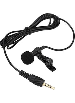 Buy Mini Portable Condenser Microphone with 1.5m Cord and Lapel Clip, Wired Microphone for Mobile Phone DSLR Camera Laptop, Black in Egypt