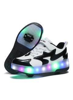 اشتري Kids Roller Skates Light Up Shoes with Double Wheel Shoes LED USB Charging Roller Sneakers for Girls Boys Best Gift في السعودية