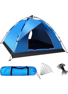 Buy Camping Tent 3-4 Persons, Pop Up Tent Portable Instant Tent Waterproof UV Protection Suitable for Outdoor Sports Travel Beach Picnic with Carrying Bag in Saudi Arabia