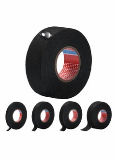 اشتري Wire Harness Tape, Automotive Heat Resistant Fabric Black Cloth Electrical High Temperature Tape for Wrap Protection Noise Damping Cable Fixing Width 1/3" to 1.25" 5 Rolls في السعودية