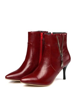 Buy Pointy Ankle Boots For Ladies Red in Saudi Arabia