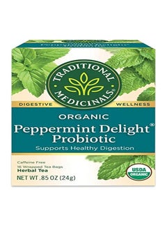اشتري Traditional Medicinals, Tea Herbal Peppermint Delight Probiotic Organic, 16 Count في الامارات