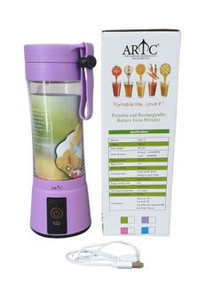 Buy ARTC 1 Piece USB Rechargeable Electric Blender And Portable Juicer Bottle with Six Blades Purple in UAE