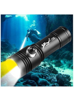 Buy Diving Flashlight 20000 High Lumens Diving Flashlight IPX8 Waterproof Scuba Diving Flashlight Rechargeable Diving Torch for Under Water Deep Sea Cave in Saudi Arabia