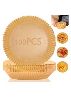Buy 100PCS Non-stick Disposable Air Fryer Liners, Baking Paper for Air Fryer Oil-proof, Water-proof, Food Grade Parchment for Baking Roasting Microwave in UAE