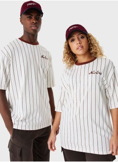 Buy Pinstripe Oversized T-Shirt in Saudi Arabia