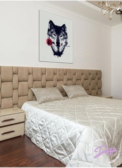 Buy Beautiful Wolf Wall Art Canvas with Wooden Frame Home Decor 30cm x 40cm in Saudi Arabia