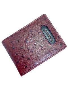 اشتري Force Genuine Leather Wallet 866C Ostrich Combo (Maroon Black) by Milano Leather في الامارات