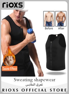 Buy Men Slimming Body Shaper Vest Abdomen Slim Top Compression Tank Shapewear With Front Zipper in Saudi Arabia