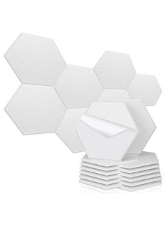 اشتري Recording Studio Soundproof Acoustic Panels for Wall Tiles Noise Blocking Self-Adhesive 11.8''X10''X0.35'' High Density Polyester Deadening Foam Panel for Door (M Hexagon 12 Pack) في الامارات