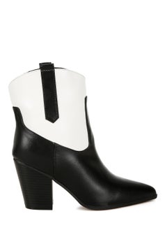 Buy Two Tone Cowboy Boots in Black and White in UAE