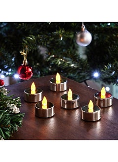 Buy Blovec 6-Piece Glitter Shiny LED Tealight Candles Set 3.8 x 5.5 x 3.8 cm in UAE