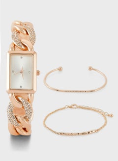 Buy Stone Bracelet Watch And Bracelet Gift Set in UAE
