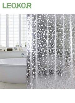 اشتري Pebbles Clear Shower Curtain Liner Lightweight Plastic Bathroom Shower Showroom Inner Curtain with Rustproof Grommets في السعودية