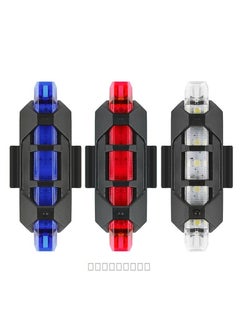 Buy USB Rechargeable Bike Light Front and Rear Bicycle Light Set of 3 Scooter Light, Head Back Cycling Flashing Safety Warning Lamp in UAE