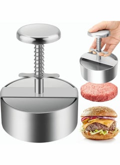 اشتري Stainless Steel Burger Press, Stainless Steel Adjustable Hamburger Patty Maker, Non Stick Patty Making molds are Suitable for Beef, Vegetables, Burgers and Cooking,BPA Free - Ideal for BBQ, Silver في الامارات