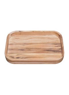 اشتري 46x30cm Teak Wood Rectangular Barbecue Tray with Natural Finish في الامارات