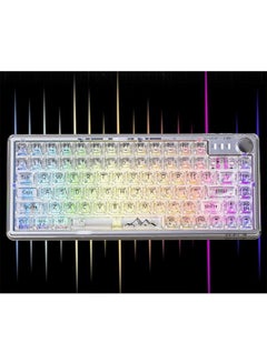 Buy Bluetooth Wireless Keyboard Transparent RGB Mechanical Dual Mode Rechargeable USB Computer Programmable Keys Gaming Keyboard in UAE