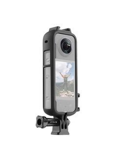 اشتري PULUZ Panorama Camera Protective Frame Video Cage with Dual Cold Shoe Tripod Adapter Mount Camera Vlog Accessories for Insta360 X3 في السعودية