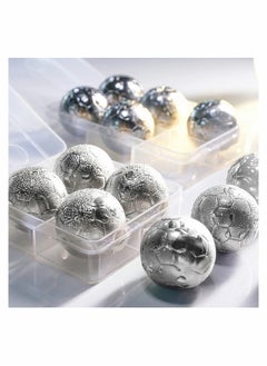 اشتري 9Pack Juice Chilling Stones Stainless Steel Reusable Ice Cube Metal Ball with Tongs Set Cooling for Orange Fruit juice Cola Sparkling Drink Soda Water Drinks في السعودية