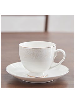 Buy Sandra Tea Cup and Saucer 12 x 9 x 9 cm in UAE