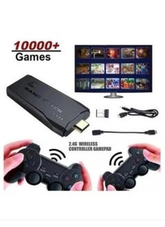 Buy 4K HD video game console, dual 2.4G wireless controllers, plug-and-play video game stick, built-in 10,000 games, retro handheld game console in Saudi Arabia