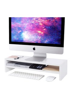 اشتري Mahmayi White MSR-WHT Monitor Stand Riser for Laptop Computer/TV/PC/Printer, Multifunctional Systems في الامارات