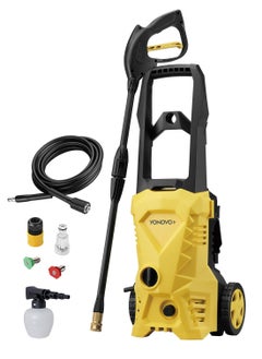 Buy Heavy Duty High Pressure Washer 1650W|Electric Pressure Washer for Car, Home,Garden| Cleaner with Tigger gun,Hose and Soap Dispenser,Nozzle cleaning needle-Yellow in Saudi Arabia