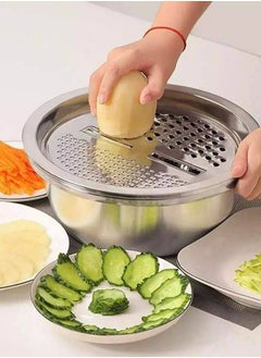 Buy 6-in-1 Stainless Steel Mixer Set – The Ultimate Kitchen Miracle: Grater, Pot, Mixer, Pasta and Vegetable Strainer in Egypt