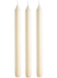 اشتري Ecvv 9.5 Inch Ivory Taper Candles - Set Of 3 Cream Candlesticks - Dripless Ivory Candlesticks For Dinner Table, Home Decoration, Holidays - Cream Candle Sticks With 8 Hour Burn Time (3 Pack) في السعودية