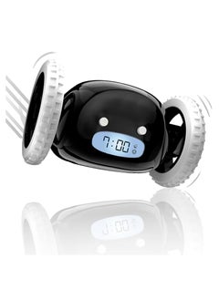 Buy Digital Alarm Clock Loud Alarm Clock with Wheels for Heavy Sleepers Adults Kids Teens Bedroom Run Away Annoying Jump Roll Digital- Funny Gift Black in UAE