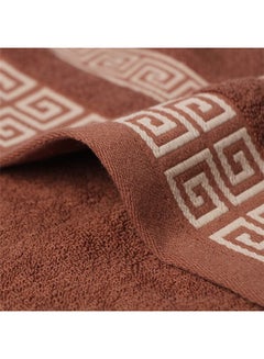 Buy Jacquard Bright Silk Thickened Absorbent Household Daily Cotton Towel-Brown in UAE