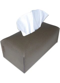 Buy Tissue Box Cover Holder Mocha 23.5 x 12 x 11cm in Saudi Arabia