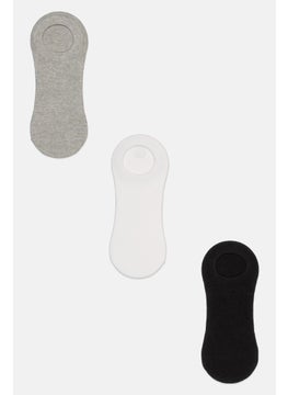 اشتري Men 3 Pair Round Invisible Socks, White/Black/Grey في الامارات