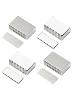 اشتري 4 Pack Strong Magnetic Cabinet Catch - Adhesive Stainless Steel Door Latch for Kitchen Cupboard & Closet Closure في الامارات