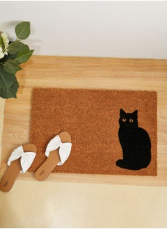 Buy Black Cat Door Mat 60 X 40Cm in Saudi Arabia