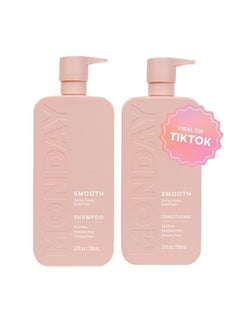 Buy Smooth Shampoo + Conditioner Bathroom Set (2 Pack) 798 ml 12oz Each for Frizzy, Coarse, and Curly Hair, Made from Coconut Oil, Shea Butter, & Vitamin E, 100% Recyclable Bottles in UAE