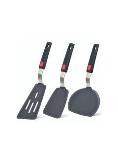 اشتري Silicone Spatula Set for Nonstick Cookware, Large Flexible Kitchen Utensils BPA Free Rubber Spatula Set for Egg, Pancake, Fish, Burger في السعودية