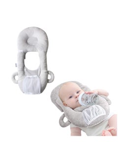 Buy Baby Nursing Pillow, Baby Bottle Holder, Portable Support Pillow for Newborns, Baby Breastfeeding Pad, Adjustable Bottle Support Cushion, Anti-Spitting Milk Pillow, Grey in UAE
