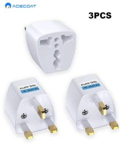 Buy UK Travel Plug Adapter Power Socket Converter,EU/AU/US/Canada to HK/UK/Macau/Malaysia 3 Pin Portable Global Travel Charger,Universal Portable AC Wall Outlet Socket for Abroad Business Trip,3-Pack in Saudi Arabia