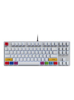 Buy 87-Keys Wired Mechanical Keyboard White/Yellow/Red in UAE