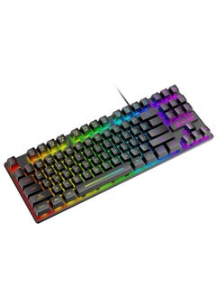 اشتري 87 Keys RGB Version Luminous Gaming Gaming Mechanical Keyboard Black في الامارات