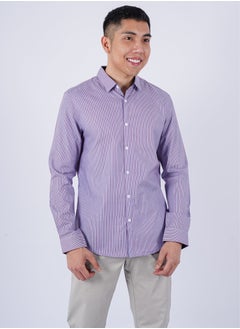 Buy Men’s Autumn Shirt Long Sleeves Collared Neck– Purple in UAE